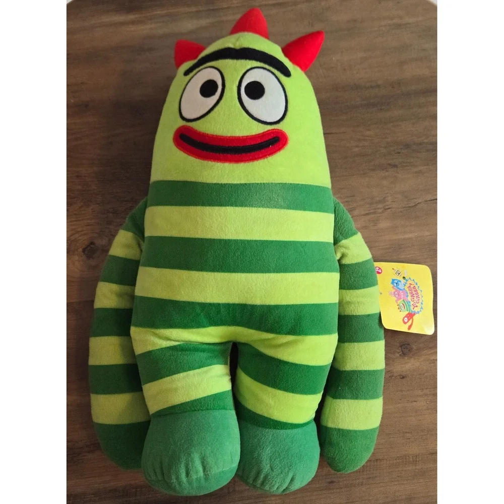 Nanco Yo Gabba Gabba Brobee Green Striped Plush Stuffed Toy 2010 New With Tags